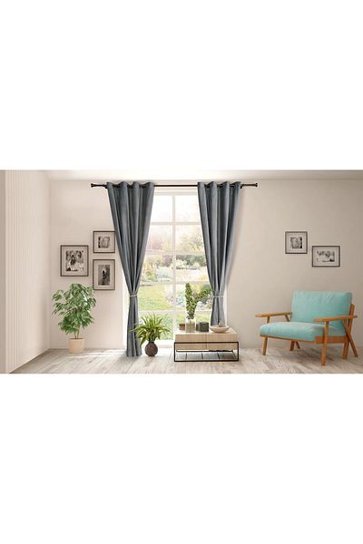 Heinner Home Set of 2 velvet curtains 140x270 cm - grey