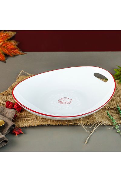 Aryıldız Red Bird Deep Presentation Plate 28 cm