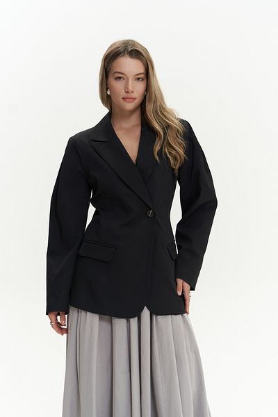MAİ COLLECTİON Черен блейзър с линия на талията Briella