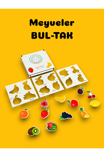 Bellacasa Meyveleri Öğreniyorum Ahşap Tak-Çıkar,Eğitici Meyveler Bul Tak,Eğit...