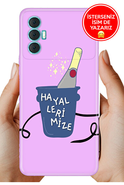 TECNO Spark 8 Pro Uyumlu Kılıf Desenli Baskılı Kamera Korumalı Silikon Hayall...