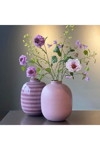 Pip Studio Vaza decorativă din metal, dungi Lilac, 32cm, coelcția Lily & Lotus, Pip Studio