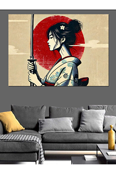 ekart Pânză decorativă pentru femei Warrior japonez - Lemn MDF