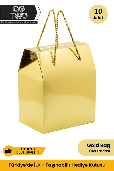 OGTWO 10 Adet Konsept Tasarım Hediye Kutusu Toptan Hediyelik Kutu Çanta 24x14...