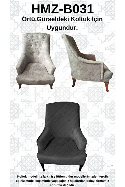Akbal Home İtalyan Nubuk HMZ-B031 Kalıp Berjer Koltuk Örtüsü