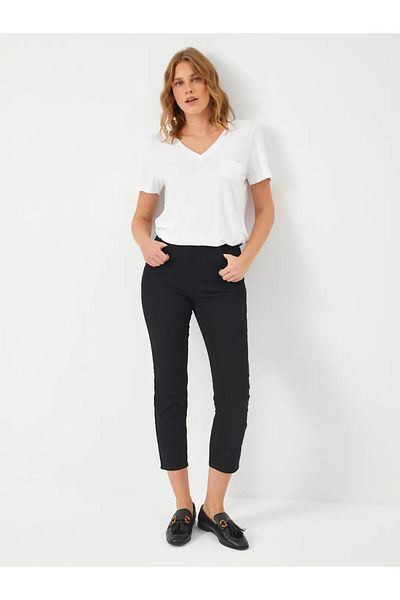 Faik Sönmez B00044 Black Slim Fit Cotton Trousers - Piece Paint