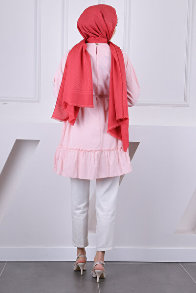 İmajButik Φούστα σε σκόνη με βολάν τουνίκ