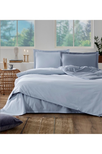 Özdilek مجموعة غطاء لحاف مزدوج باللون الأزرق الجليدي