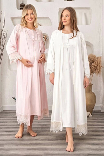 fantastik store Bone 5933 micro muslim maternity nightgown dress set