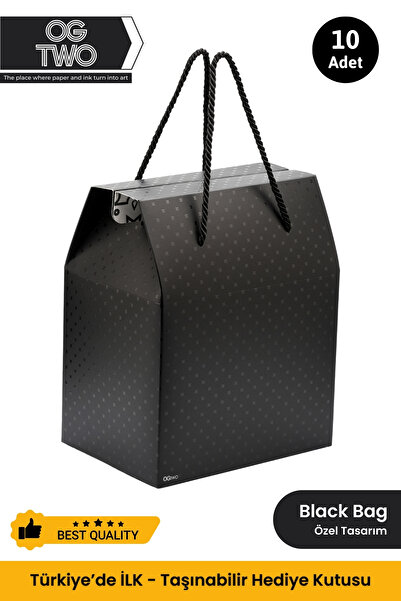 OGTWO 10 Adet Konsept Tasarım Hediye Kutusu Toptan Hediyelik Kutu Çanta 24x14...