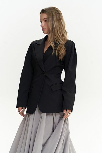 MAİ COLLECTİON Marynarka Briella Waistline w kolorze czarnym