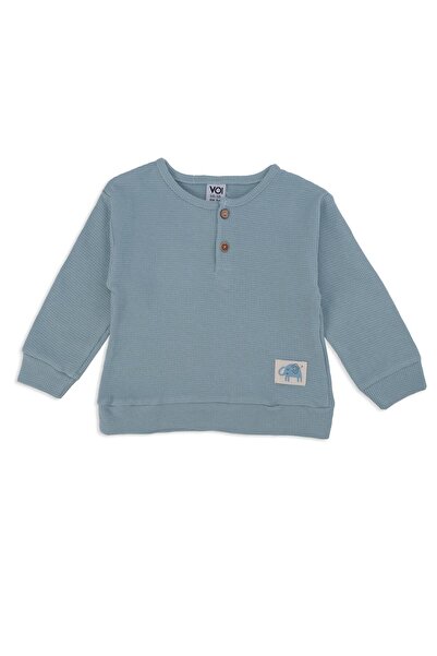 Bebelop Boy's Printed Waffle Embroidered 2-Piece Top and Bottom Set