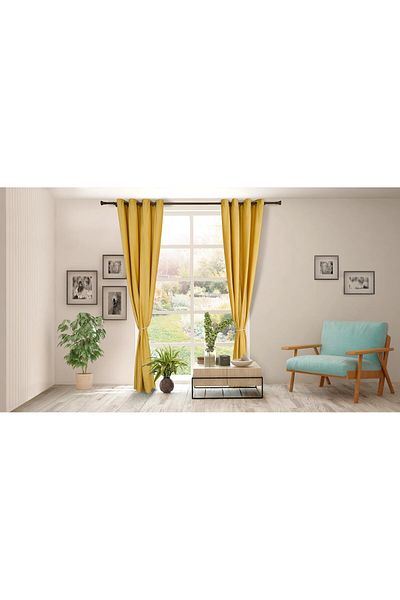Heinner Set of 2 velvet curtains 140x270 cm - Yellow