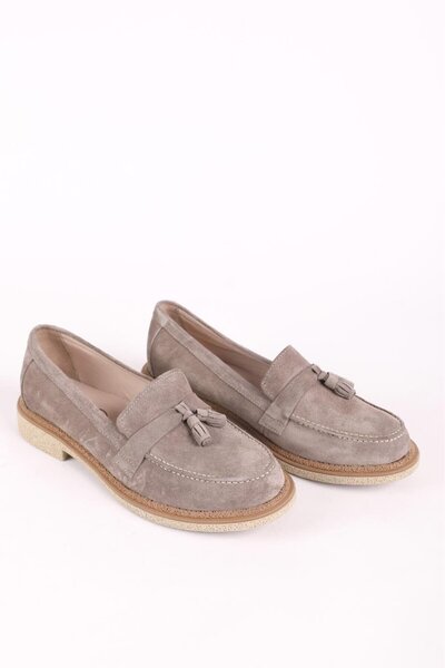 Hayati Arman حذاء لوفر نسائي من الجلد الطبيعي من جلد الغزال المنك