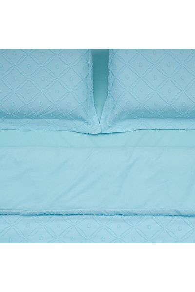 Heinner Home Tufted Microfiber King size Bed set Blue