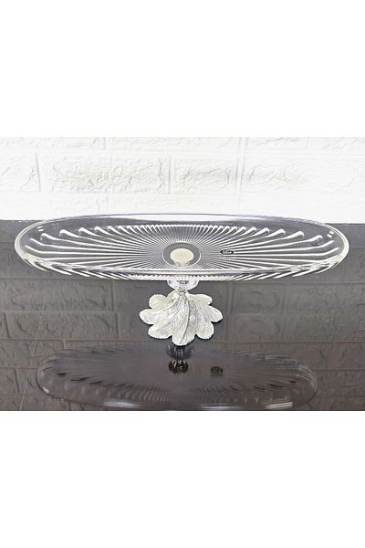 atabey home 41 cm Multi-Purpose Elevated Striped Samarkand Silver Legs