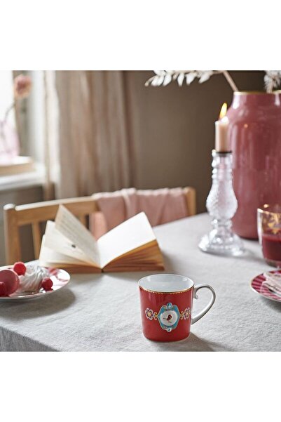 Pip Studio Cană porțelan, Pip Studio, Red, 150 ml, colecția Love Birds