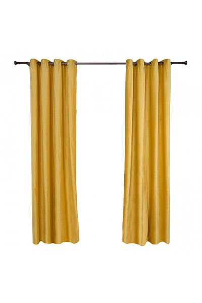 Heinner Set of 2 velvet curtains 140x270 cm - Yellow