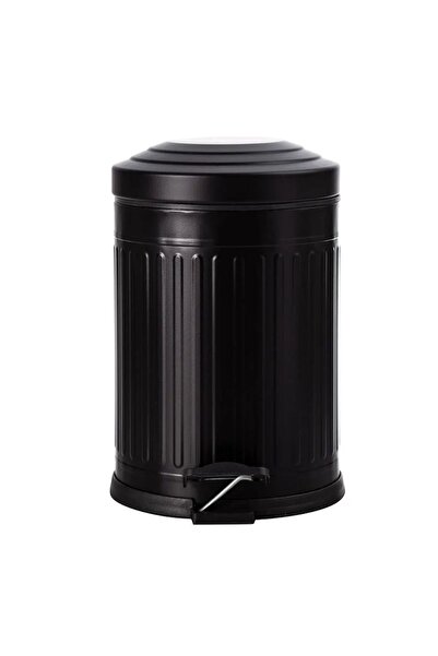 REYKA HİJYEN 12 Litre Vitange Çizgili Siyah Pedallı Çöp Kovası