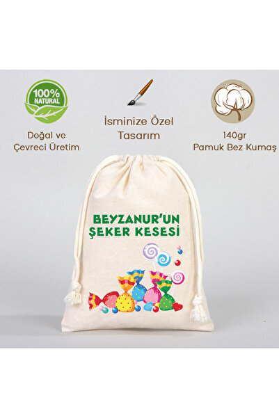 BYBAGS Digitalna štampa paket dječje praznične torbe Naborano zelenih slova