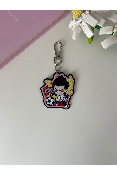 Hara Company سلسلة مفاتيح أنيمي شوي بارو بقفل أزرق/حلية حقيبة