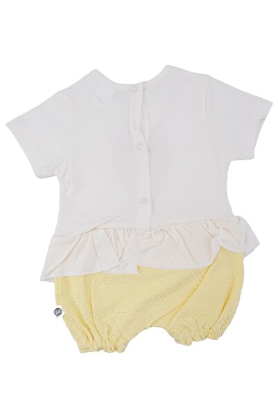 Bebelop Baby Girl Fruit Printed Frilly Summer Short Jumpsuit with Snap Fasteners