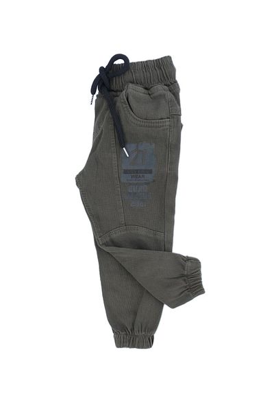 Bebelop Boy's Elastic Leg Pocket Printed Lace-up Trousers