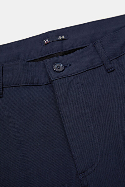 W Collection Dark Blue Pipe Leg Diagonal Striped Sports Pants