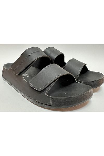 ALC Adjustable Double Velvet Anatomic Sole Men's Daily Black Home Guest and Street Slippers