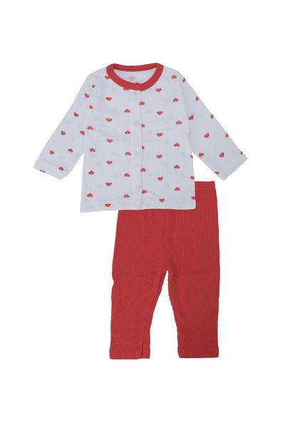 Bebelop Baby Girl Little Hearts Report 2-Piece Top and Bottom Tracksuit Set