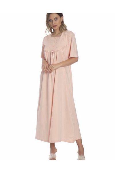 PİCAMABOX Women Mother Half Sleeve Salmon Combo 100% Cotton 3 Buttons Comfortable Heart