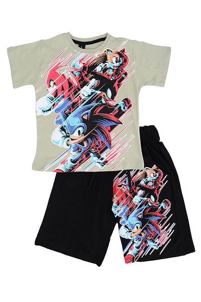 Bebelop Sonic Printed T-shirt and Shorts Set