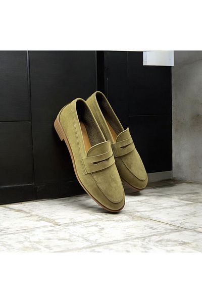 Stella Дамски ежедневни обувки от естествена кожа Fabriano Green Nubuck