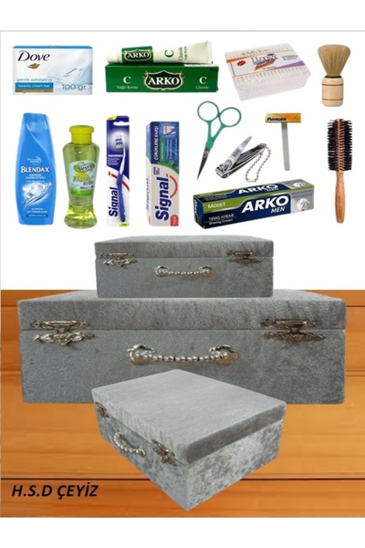 Sonem Çeyiz Скринька для приданого, валіза для нареченого, косметичка, косметичка для макіяжу, 3 шт. 1204