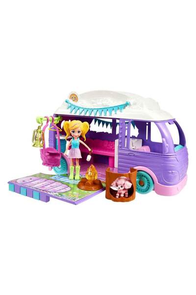 Polly Pocket ™ Muhteşem Karavan, bebek ve evcil hayvan oyun seti, seyahat oyuncağı JCC32