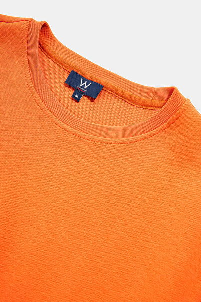 W Collection TURUNCU BİSİKLET YAKA UZUN KOLLU SWEATSHIRT