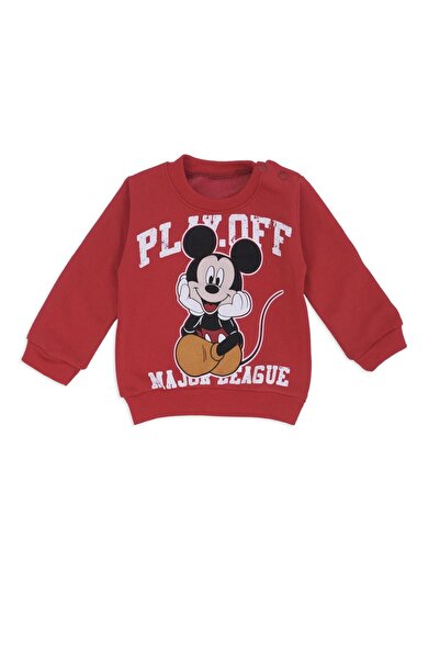 Bebelop Erkek Bebek Mickey Mouse Baskılı Yazı 2'Li Alt Üst Eşofman Takım