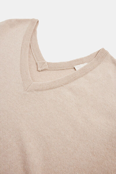 W Collection Beige V-Neck Long Sleeve Sweater