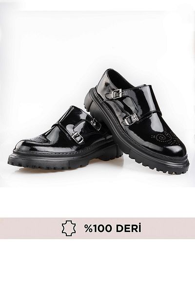 maximoda Pantofi pentru bărbați din piele naturală, cu talpă înaltă, cusături, piele interioară și exterioară
