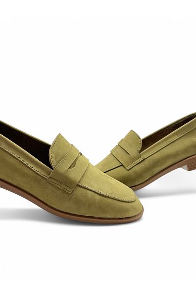 Stella Дамски ежедневни обувки от естествена кожа Fabriano Green Nubuck