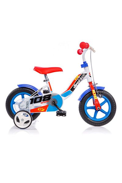 Dino Bikes Children's bicycle model 108 Sport DB-108FL-0506 Dino Bikes, 10 inch, white with blue color