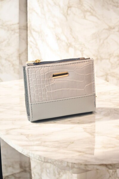KRB POLO ACCESSORİES Women's Wallet with Crocodile Pattern Zipper and Minimal...