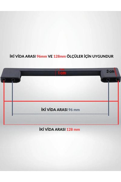 MKLAKS Mâner de sertar pentru mobilier din plastic negru Bridge 128 mm - Design durabil și elegant