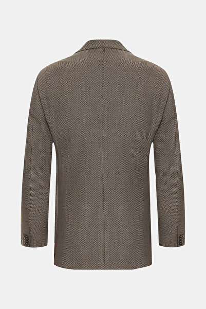 W Collection Brown Buttoned Wool Jacket