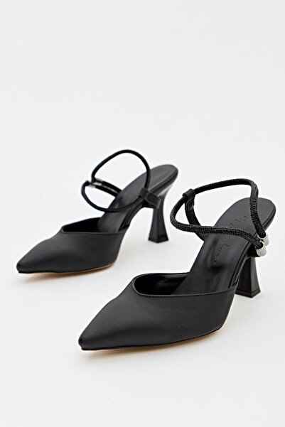 Hayati Arman Women's Heeled Top Strap Evening Dress Shoes Black