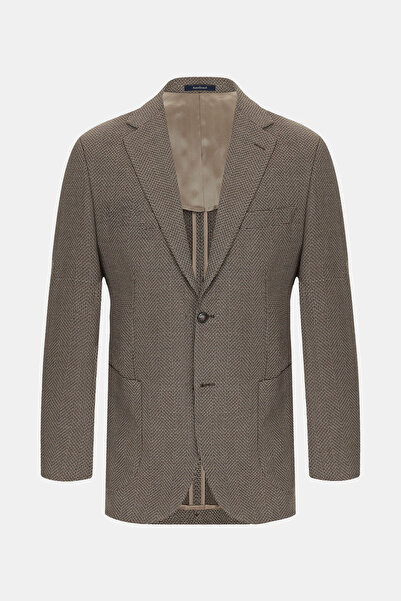 W Collection Brown Buttoned Wool Jacket