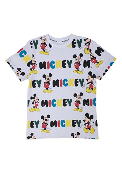 Bebelop Erkek Çocuk Mickey Mouse Baskılı Yazlık 2'Li Alt Üst Şort Takım