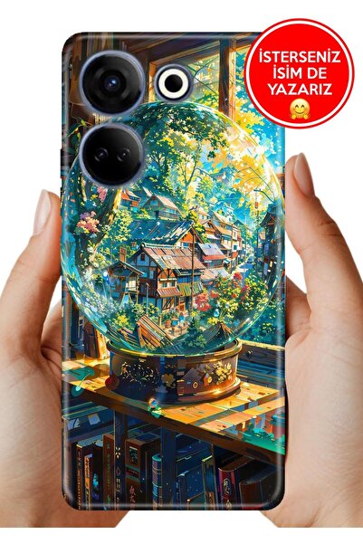 TECNO Camon 20 (CK6n) Kılıf Desenli Baskılı Kamera Korumalı Silikon Küre Dünya
