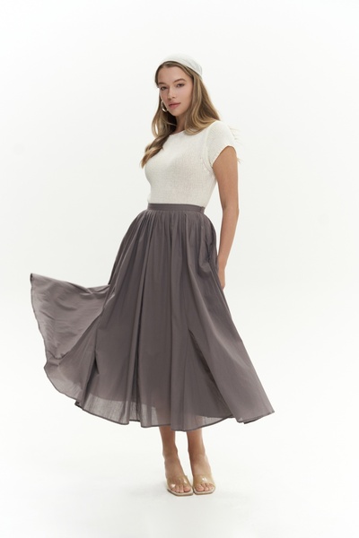 BOHEMAİ Fusta afumată plisată Amaya la gleznă