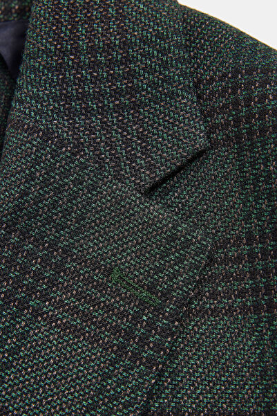 W Collection YEŞİL DÜĞMELİ YÜN CEKET